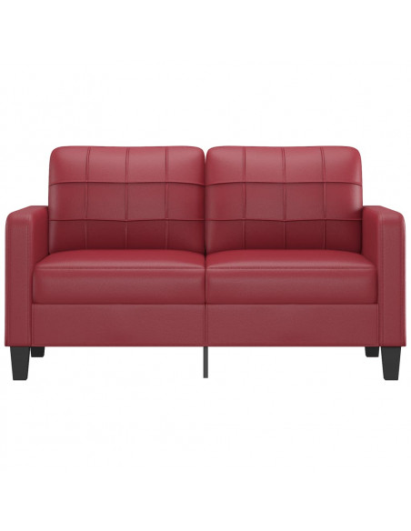 Divano a 2 Posti Rosso Vino 140 cm in Similpelle