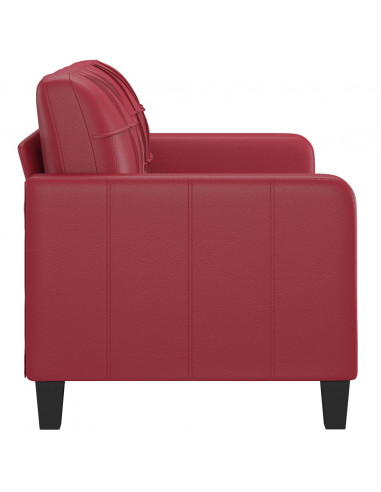 Divano a 2 Posti Rosso Vino 140 cm in Similpelle