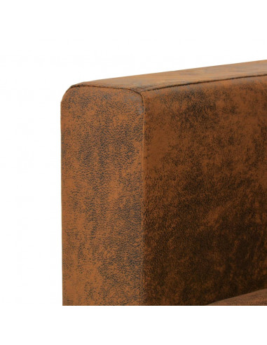 Divano a 2 Posti 137x73x82 cm in Pelle Scamosciata Artificiale