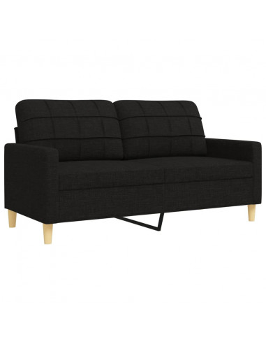 Set di Divani 2 pz Nero in Tessuto