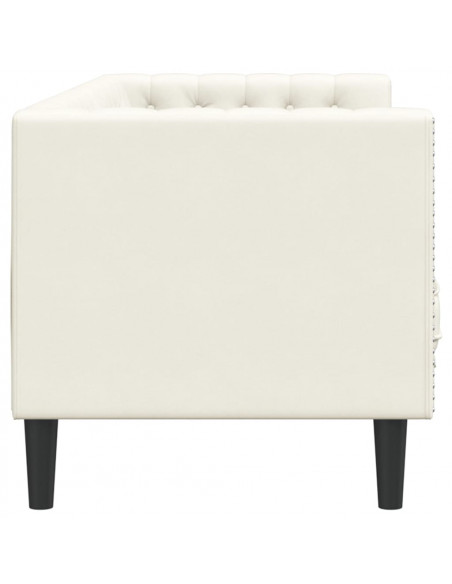 Divano Chesterfield con Rinforzi 3 Posti Crema in Velluto