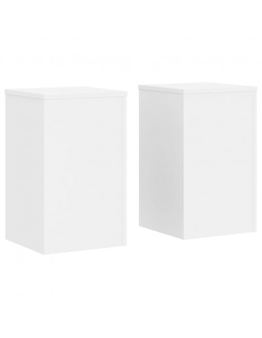 Supporti per Piante 2 pz Bianchi 30x30x50cm Legno Multistrato