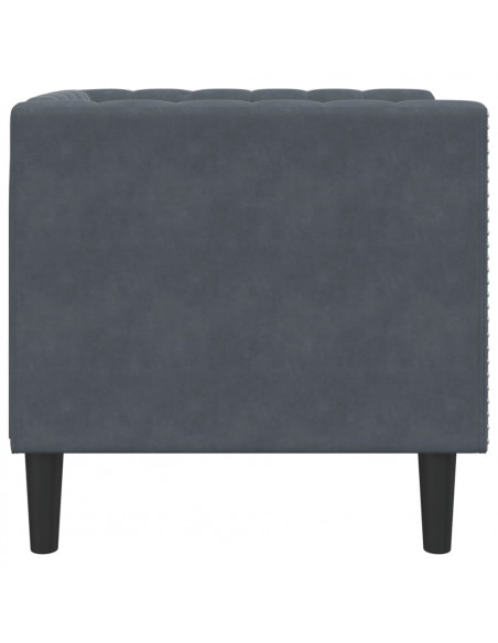 Poltrona Chesterfield Grigio Scuro in Velluto