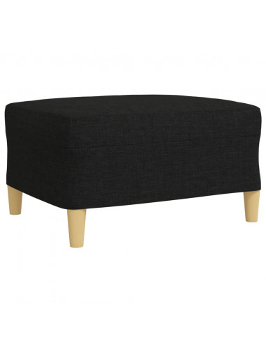 Set Divani 4 pz con Poggiapiedi e Cuscini Nero in Tessuto