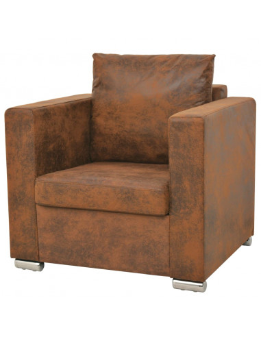 Divani Set 2 pz in Pelle Scamosciata Artificiale