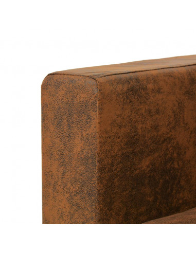 Divani Set 2 pz in Pelle Scamosciata Artificiale