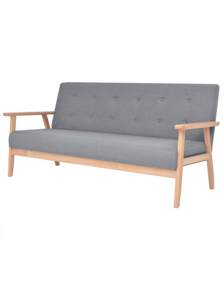 Set di Divani 2 pz in Tessuto Grigio Chiaro