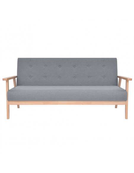Set di Divani 2 pz in Tessuto Grigio Chiaro