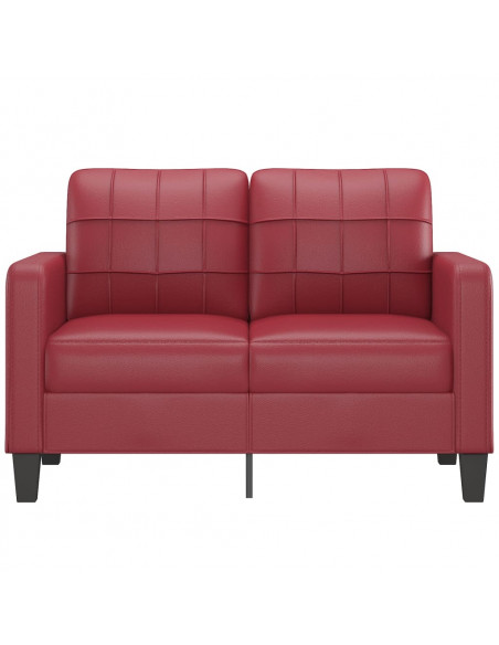 Divano a 2 Posti Rosso Vino 120 cm in Similpelle