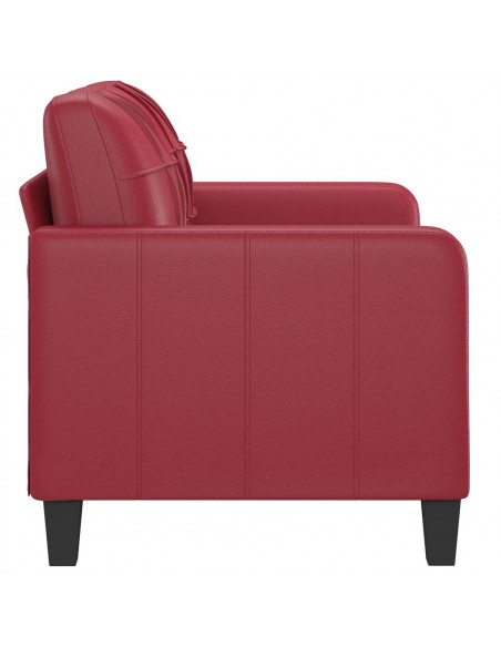 Divano a 2 Posti Rosso Vino 120 cm in Similpelle