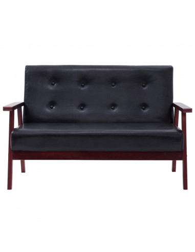 Set di Divani 2 pz Nero in Similpelle