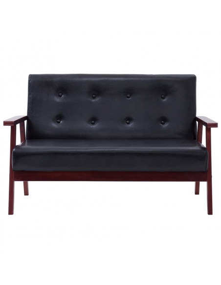 Set di Divani 2 pz Nero in Similpelle