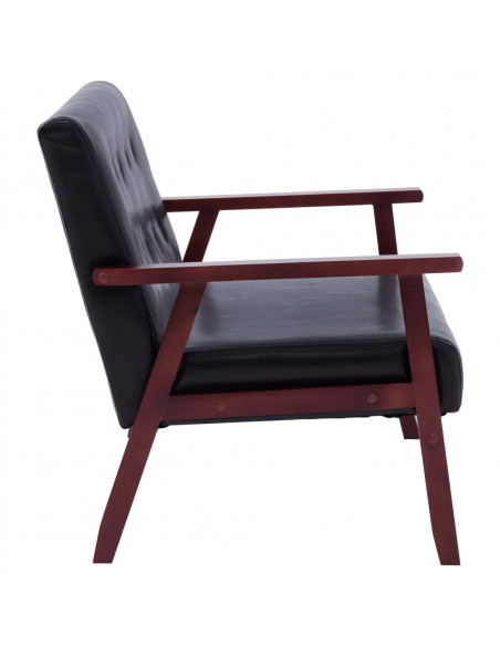 Set di Divani 3 pz Nero in Similpelle