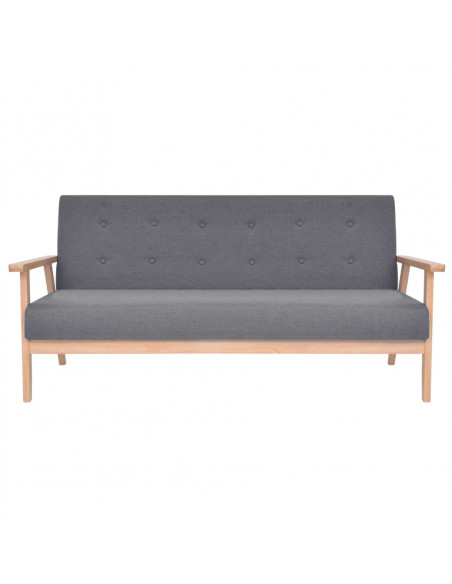 Set di Divani 2 pz in Tessuto Grigio Scuro