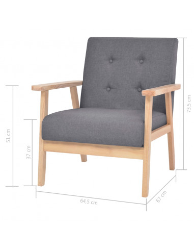 Set di Divani 3 pz in Tessuto Grigio Scuro