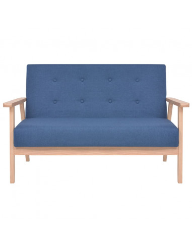 Divano a 2 Posti in Tessuto Blu