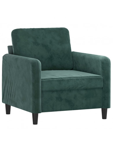 Poltroncina con Poggiapiedi Verde Scuro 60 cm in Velluto