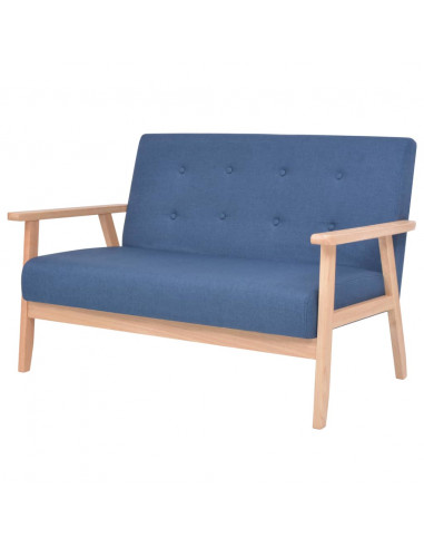 Set di Divani 2 pz in Tessuto Blu