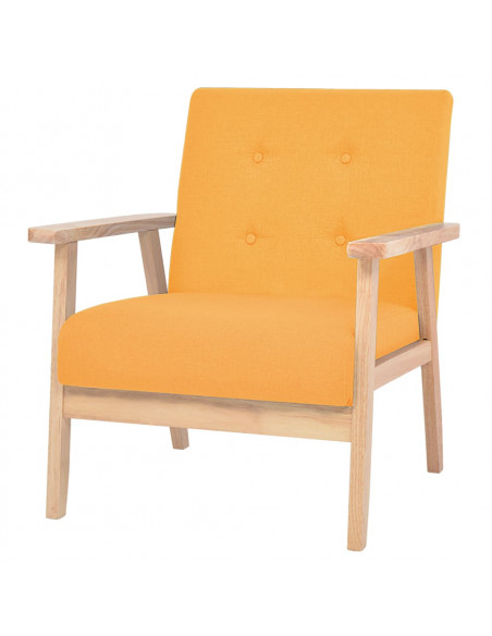 Set di Divani 3 pz in Tessuto Giallo