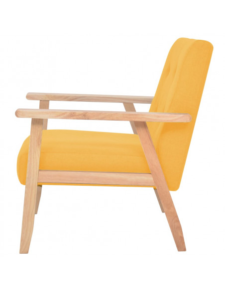 Set di Divani 3 pz in Tessuto Giallo