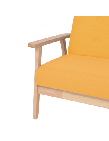 Set di Divani 3 pz in Tessuto Giallo