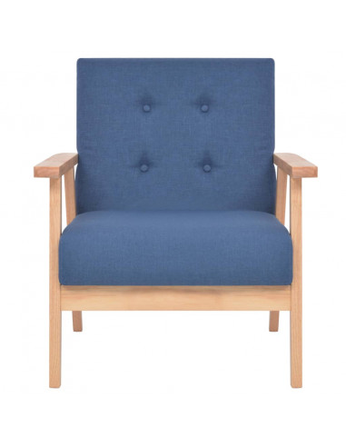 Set di Divani 3 pz in Tessuto Blu