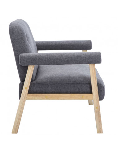 Divano a 2 Posti in Tessuto Grigio Scuro