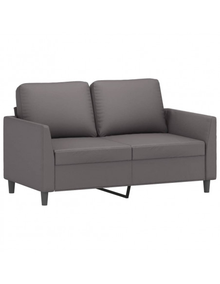Set di Divani 3 pz con Cuscini Grigio in Similpelle