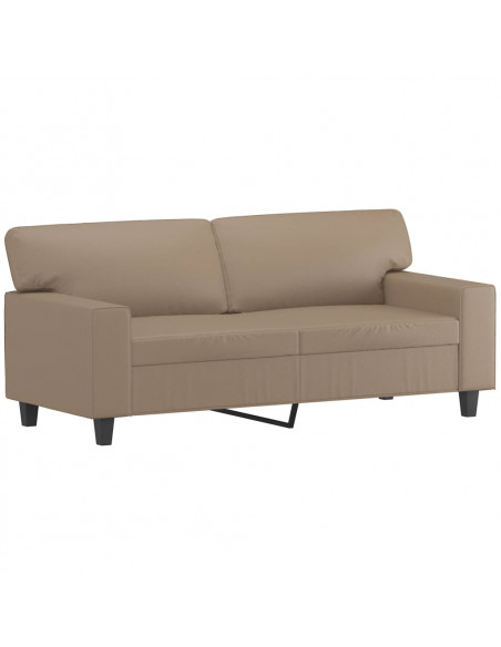Divano a 2 Posti con Cuscini Cappuccino 140 cm in Similpelle