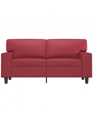 Divano a 2 Posti Rosso Vino 120 cm in Similpelle