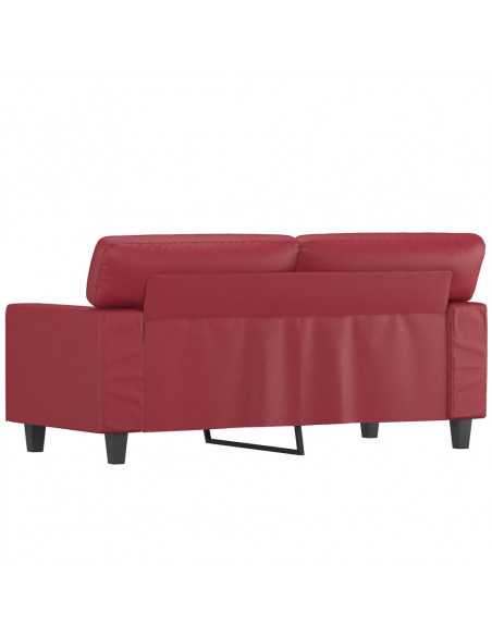 Divano a 2 Posti Rosso Vino 120 cm in Similpelle