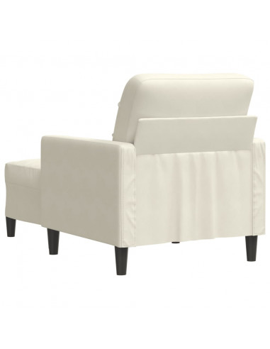 Poltrona con Poggiapiedi Crema 60 cm in Velluto