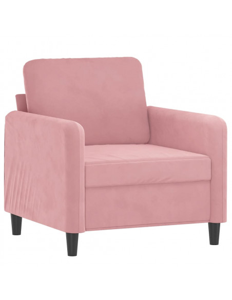 Poltrona con Poggiapiedi Rosa 60 cm Velluto