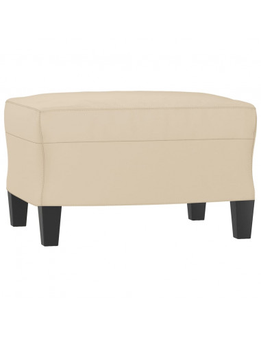 Poltrona con Poggiapiedi crema 60 cm in Tessuto Microfibra