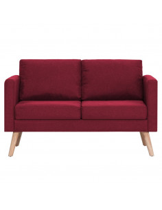Set Divani 2 pz in Tessuto Rosso Vino 2