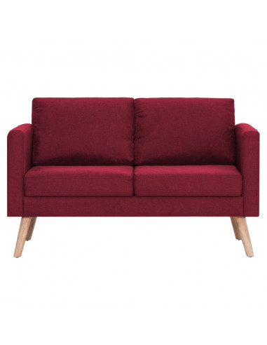 Set Divani 2 pz in Tessuto Rosso Vino