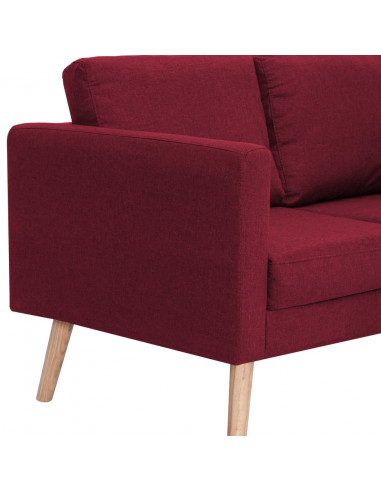 Set Divani 2 pz in Tessuto Rosso Vino