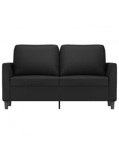 Divano a 2 Posti Nero 120 cm in Similpelle