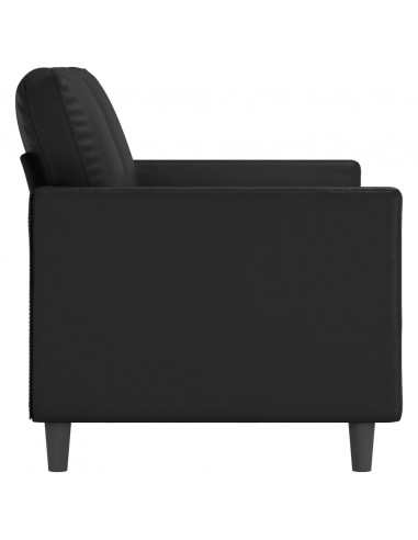 Divano a 2 Posti Nero 120 cm in Similpelle