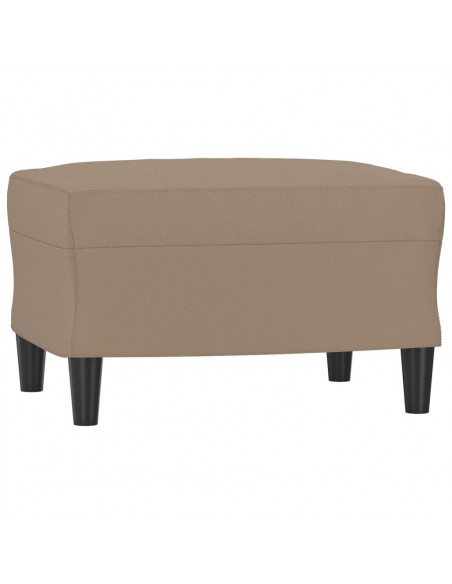 Divano a 3 Posti con Poggiapiedi Cappuccino 180cm in Similpelle