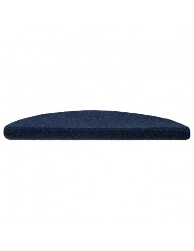 Tappetini per scale autoadesivi 10 pz 56x17x3 cm blu navy semicircolari