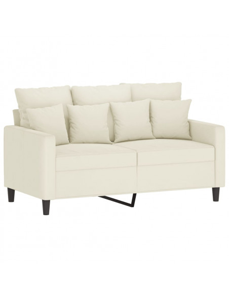 Set di Divani 3 pz con Cuscini Crema in Velluto
