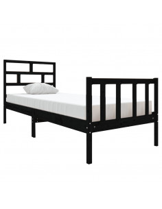 Giroletto in Legno Massello Nero 75x190 cm Small Single 2