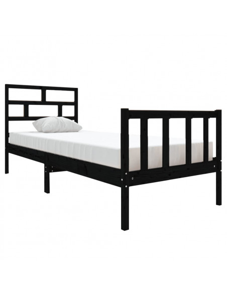 Giroletto in Legno Massello Nero 75x190 cm Small Single