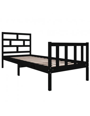 Giroletto in Legno Massello Nero 75x190 cm Small Single