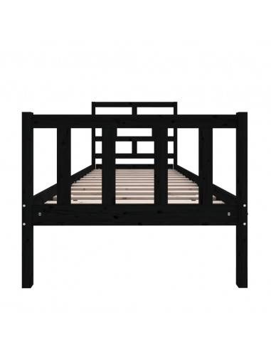 Giroletto in Legno Massello Nero 75x190 cm Small Single