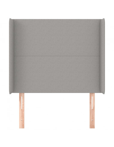 Testiera ad Orecchio Grigio Chiaro 93x16x118/128 cm in Tessuto