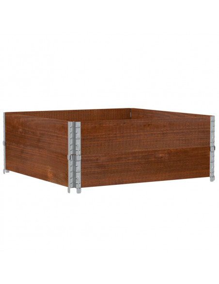 Paretali per Pallet 2pz Marroni 100x100cm Legno Massello Pino