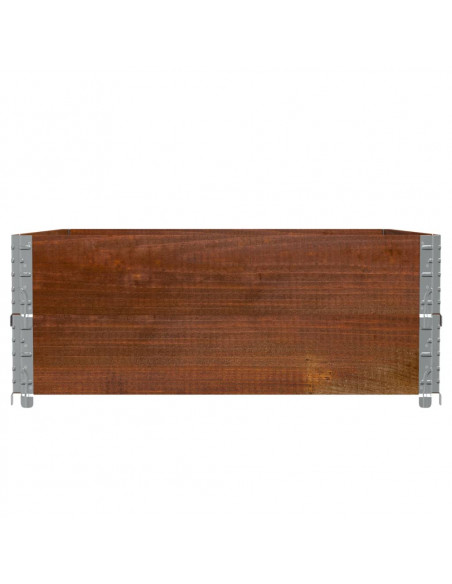 Paretali per Pallet 2pz Marroni 100x100cm Legno Massello Pino