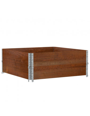 Paretali per Pallet 2pz Marroni 100x100cm Legno Massello Pino